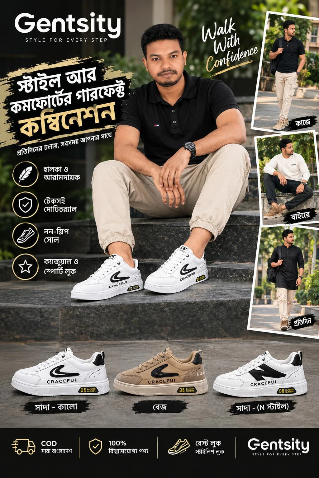 Gentsity স্নিকার্স — স্টাইল আর কমফোর্টের গ্যারেন্টি